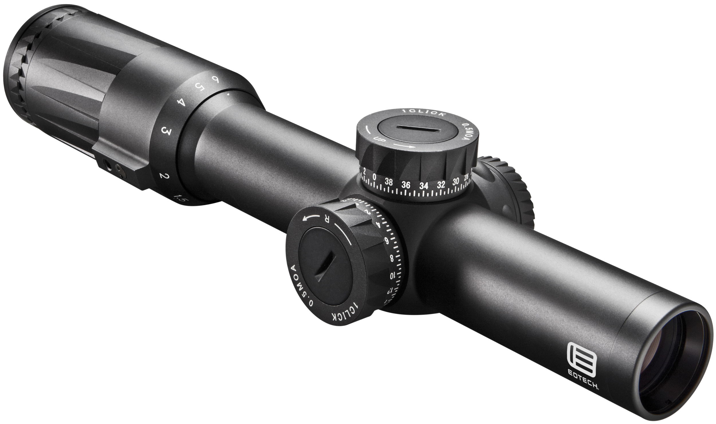 Eotech VDU16FFSR2G Vudu FFP Black Hardcoat Anodized 1-6x 24mm 30mm Tube Illuminated Green SR2-MOA Reticle Features Throw Lever