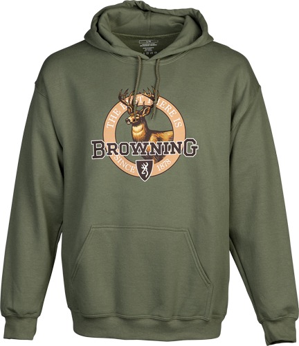BROWNING HOODIE VINTAGE EMBLEM WHITETIAL GREEN XLARGE