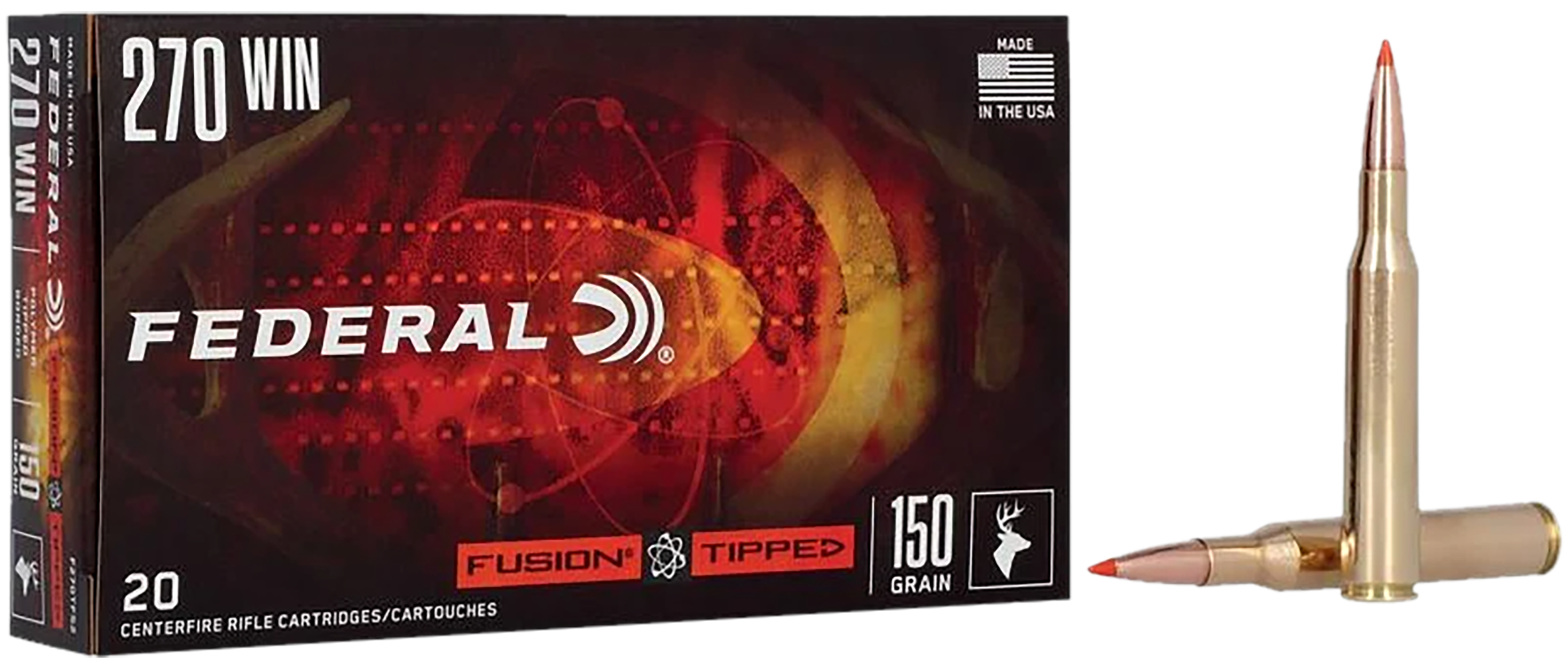 Federal F270TFS2   270Win 150gr Fusion Tipped 20 Per Box/10 Case