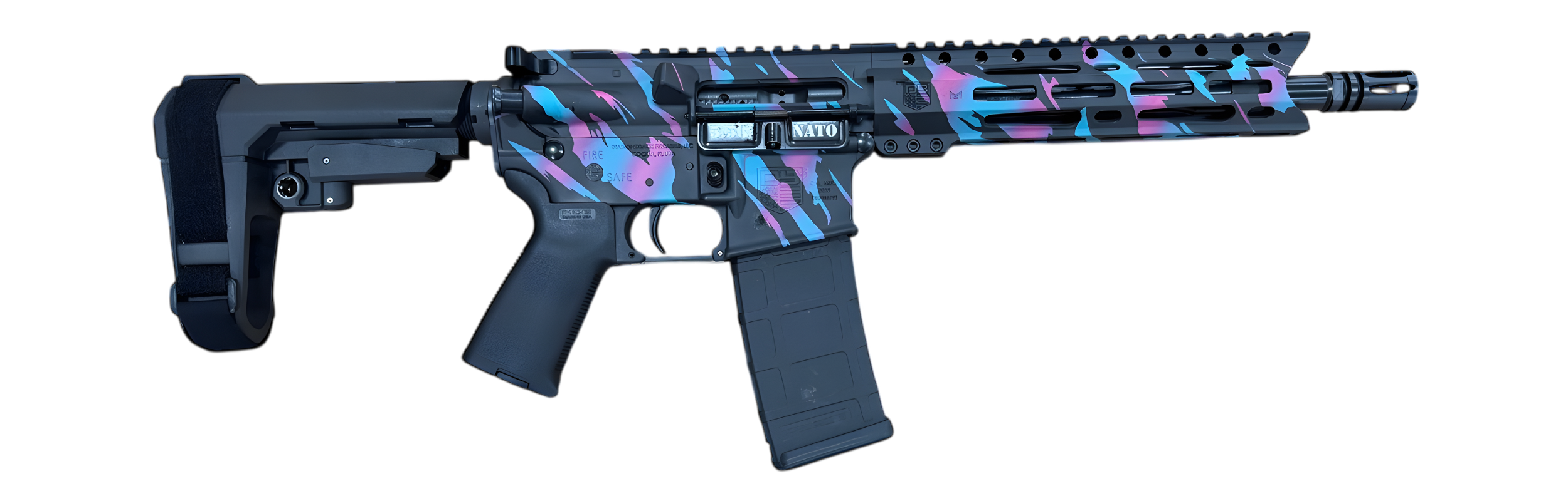 DIAMONDBACK DB15 MIAMI TIGER STRIPE 5.56 10" PISTOL W/SBA3 BRACE 30RD MAG