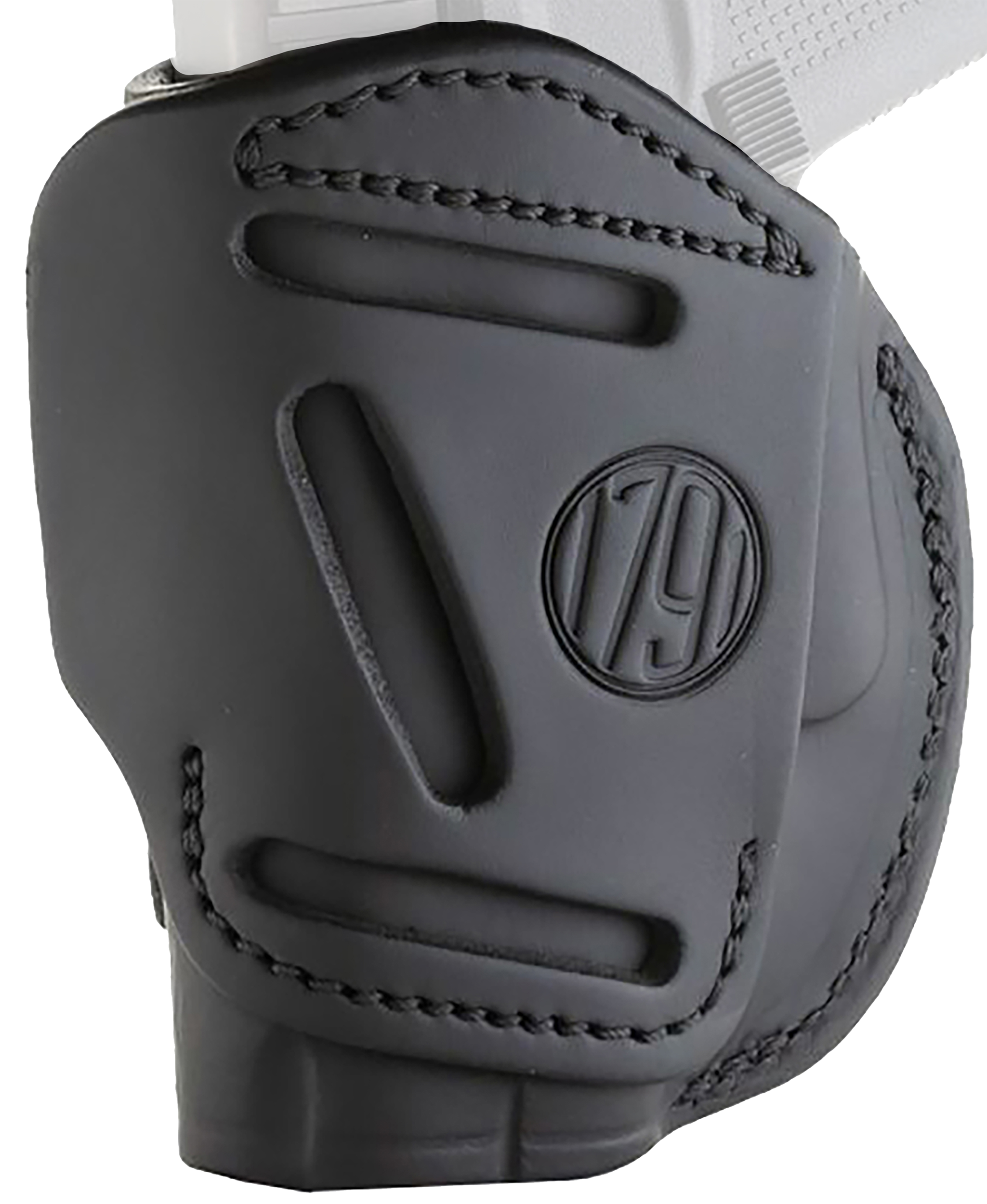 1791 Gunleather 4WH2SBLR 4-Way  IWB/OWB Size 02 Stealth Black Leather Belt Clip Compatible w/Ruger LCP/S&W Bodyguard/Glock 42/43/43X Right Hand