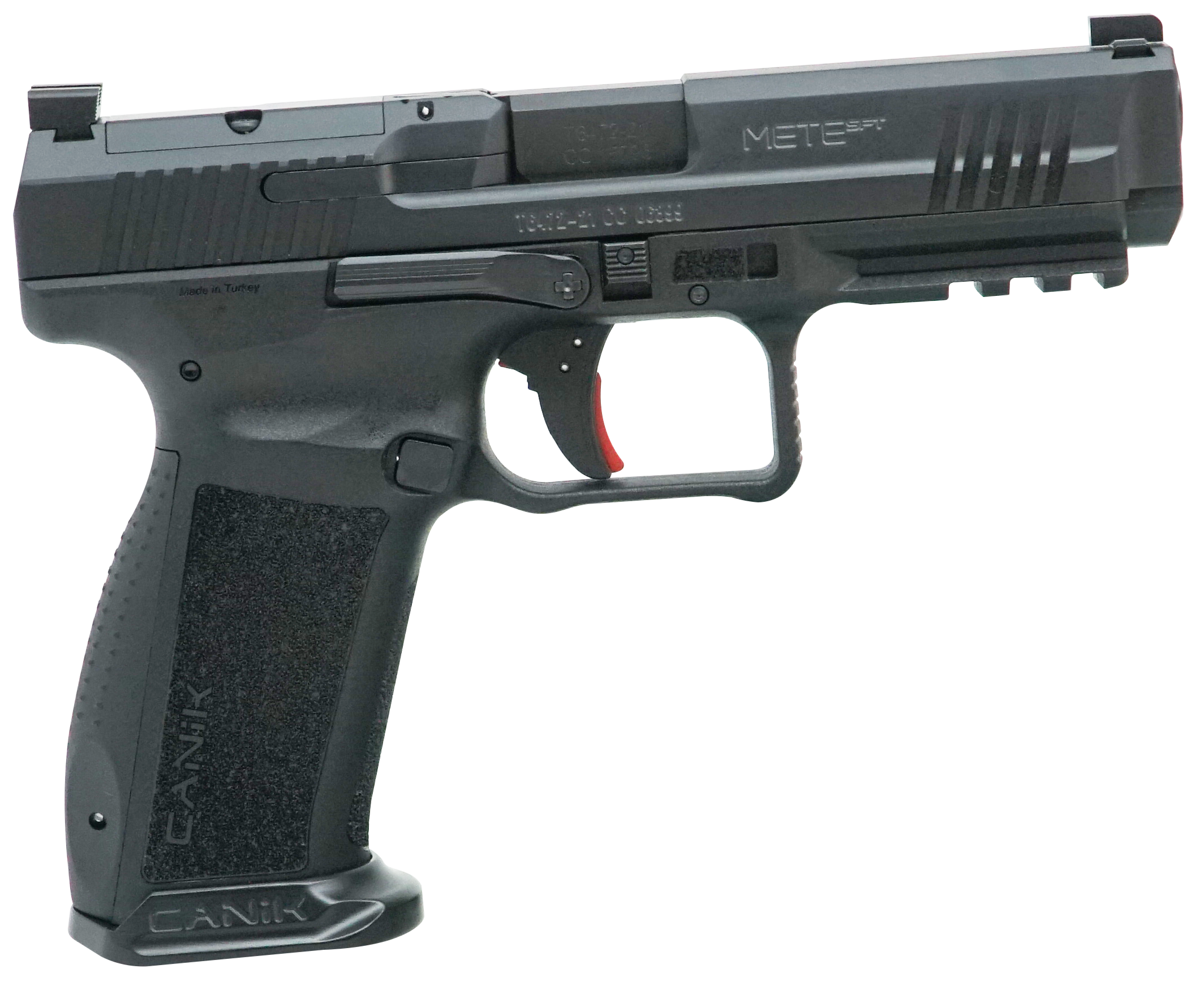 Canik HG6595N Mete SFT Full Size Frame 9mm Luger 20+1/18+1, 4.46" Black Match Grade Barrel, Black Nitride Optic Ready/Serrated Steel Slide, Polymer Frame w/Picatinny Rail, Ambidextrous
