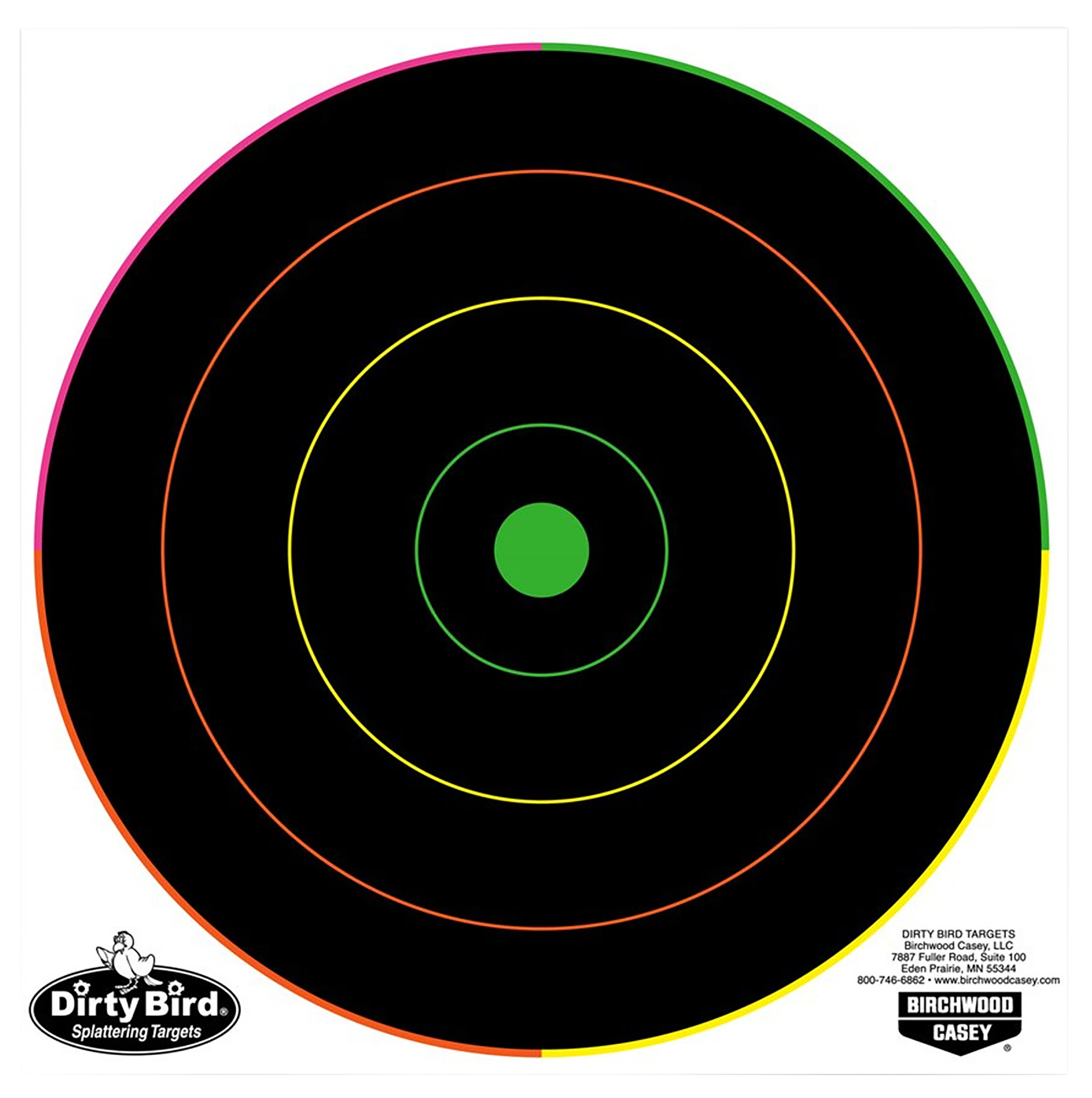 Birchwood Casey 35820 Dirty Bird 8" Bullseye Tagboard Hanging Pistol/Rifle Black/Green 20 Per Pkg