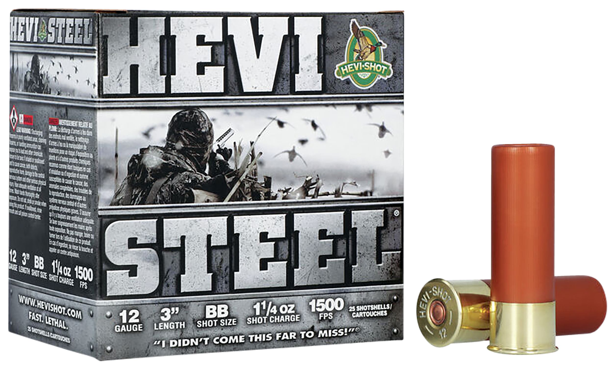 HEVI-Shot HS60088 HEVI-Steel  12Gauge 3" 1 1/4oz BBShot 25 Per Box/10 Case
