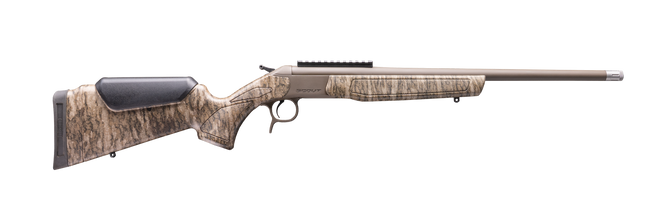 CVA CR4918MOBL Scout Spur 410 Gauge 1rd Patriot Brown Cerakote Steel barrel & Receiver w/Picatinny Rail, Mossy Oak Bottomland Synthetic Stock