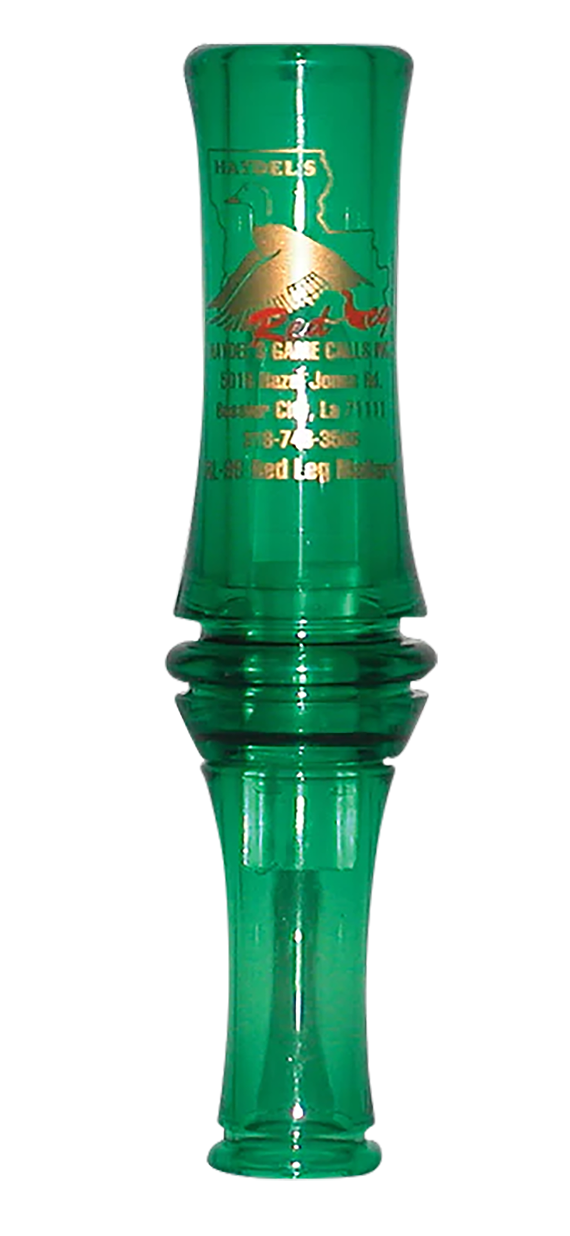 Haydel's Game Calls RL99 "Redleg" Mallard  Open Call Double Reed Mallard Sounds Attracts Ducks Green Plastic