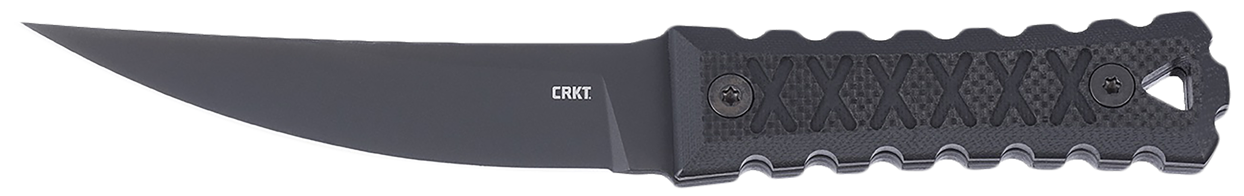 CRKT 2924 HZ4  4.76" Fixed Tanto Plain Black TiNi SK-5 Steel Blade, Black Textured G10 Handle