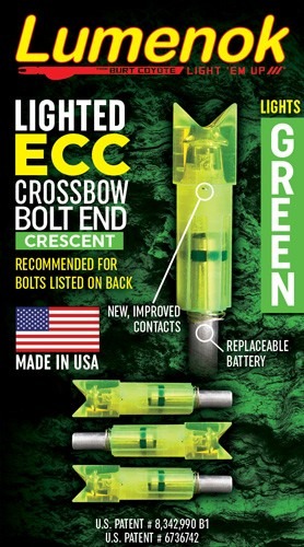 LUMENOK LIGHTED NOCK XBOW GRN CRESCENT EASTON CARBON 3PK