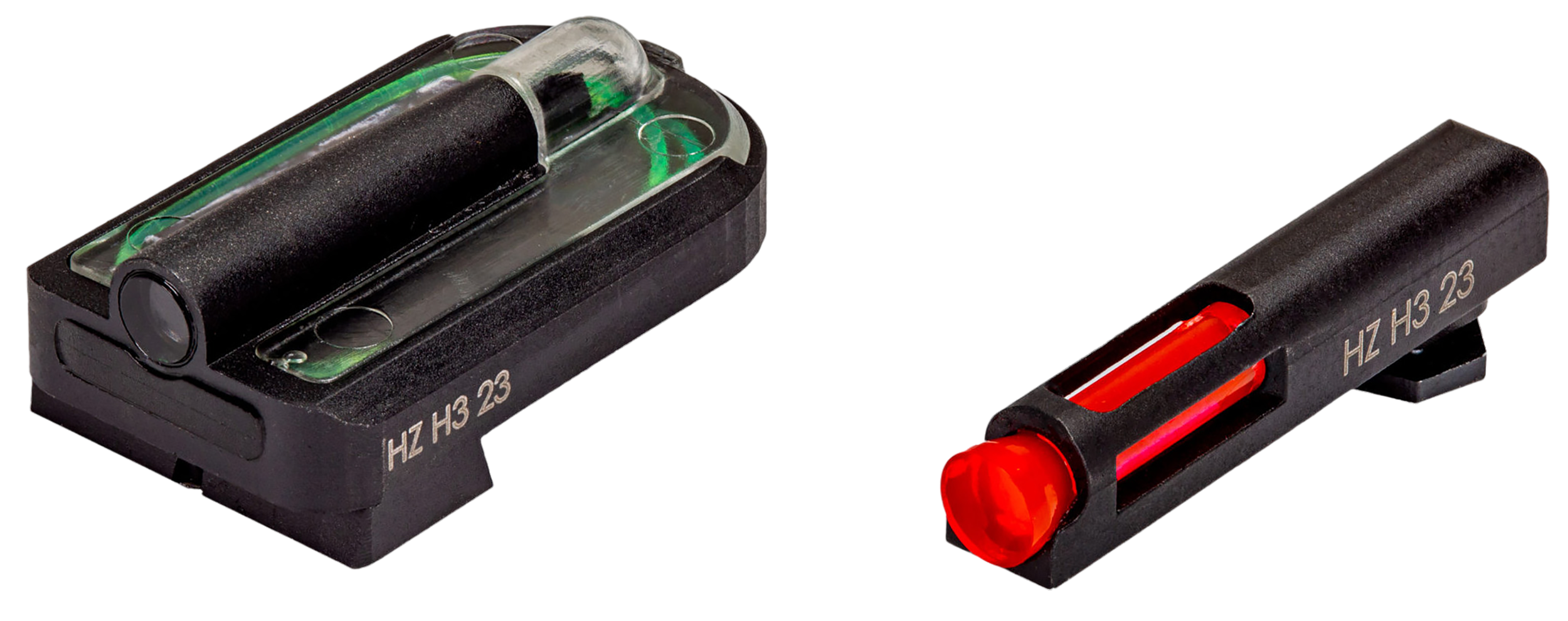 HiViz GLMFD21 FastDot  H3 Sight Set for Glock MOS Red Fiber Optic Front Sight-Green Tritium Rear Sight