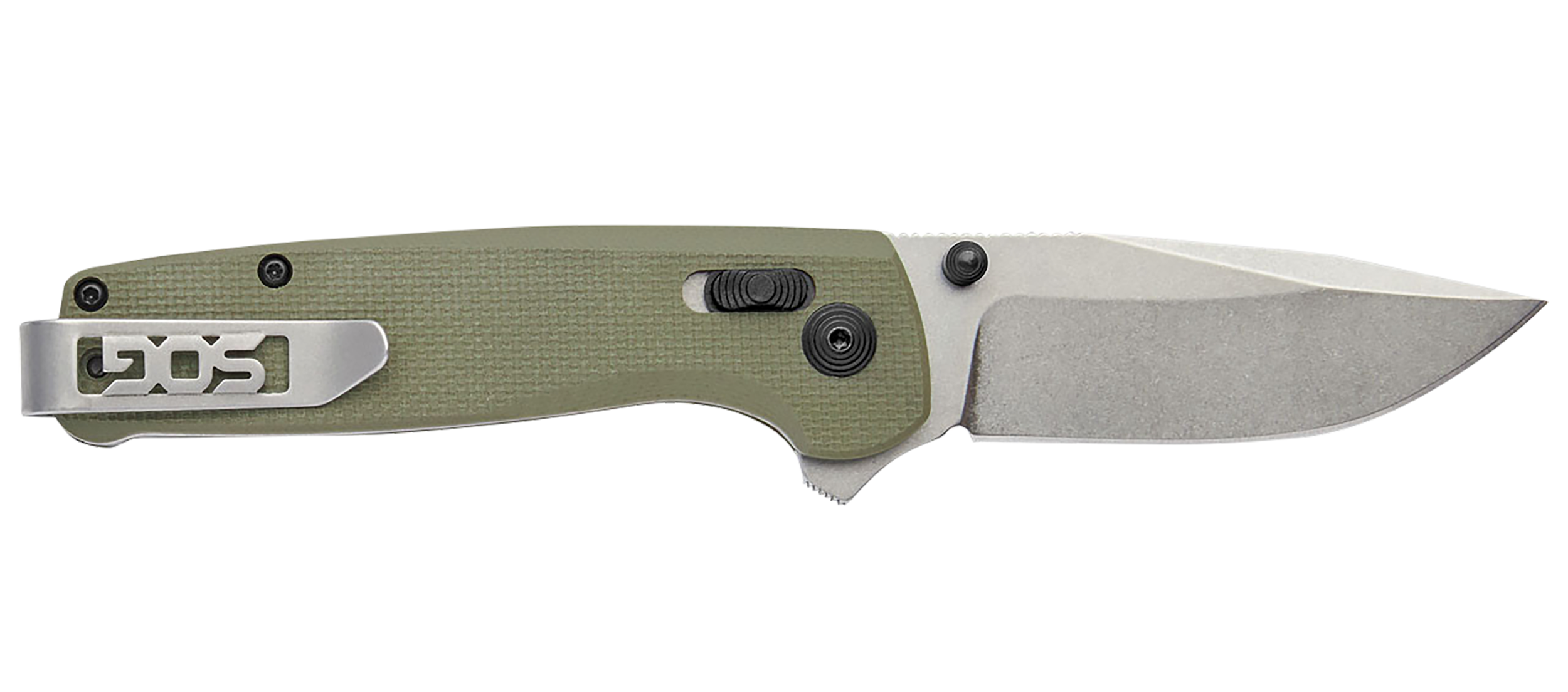 S.O.G SOGTM1022CP Terminus XR 2.95" Folding Plain Clip Point Stone Washed D2 Steel Blade/Olive Drab Textured G10 Handle