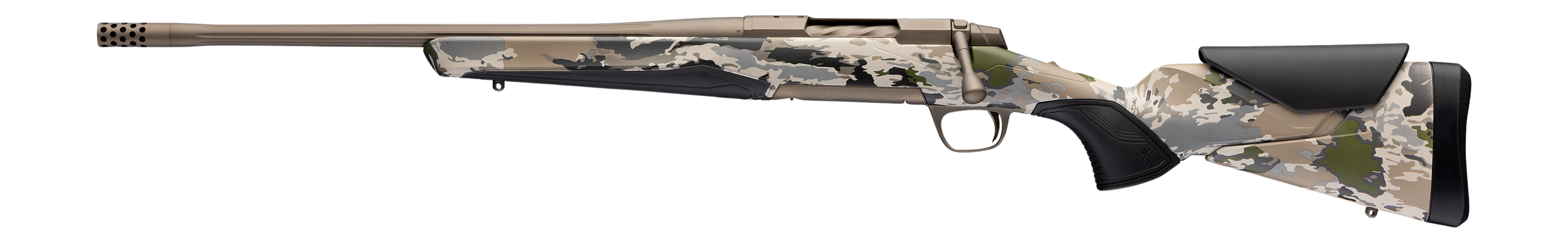 Browning 036124297 X-Bolt 2 Speed SPR Full Size 300 PRC 3+1 22" Smoked Bronze Cerakote Fluted Threaded Barrel, Steel Drilled & Tapped Receiver, Ovix Camo w/Black Overmold Adj Comb & LOP Synthetic Sto