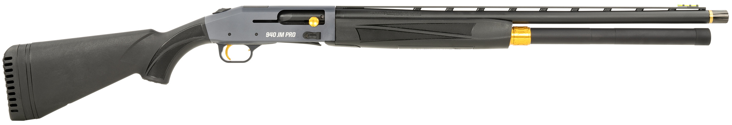 Mossberg 85165 940 JM Pro Full Size 12 Gauge Semi-Auto 3" 9+1 24" Matte Blued Vent Rib Barrel, Tungsten Gray Drilled & Tapped Stainless Steel Receiver, Adjustable Black Synthetic Stock, Right Hand