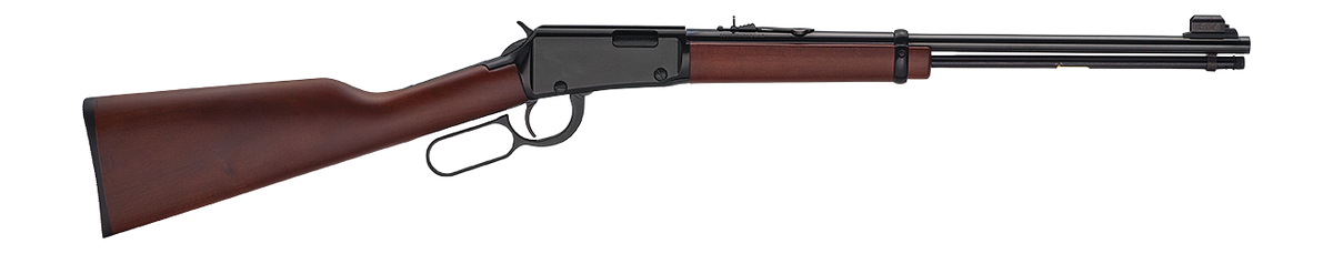 Henry H00122 Classic 22 S/L/LR 15/17/21+1 18.50" Blued Round Barrel, Black Aluminum Grooved Receiver, American Walnut Straight Grip Stock