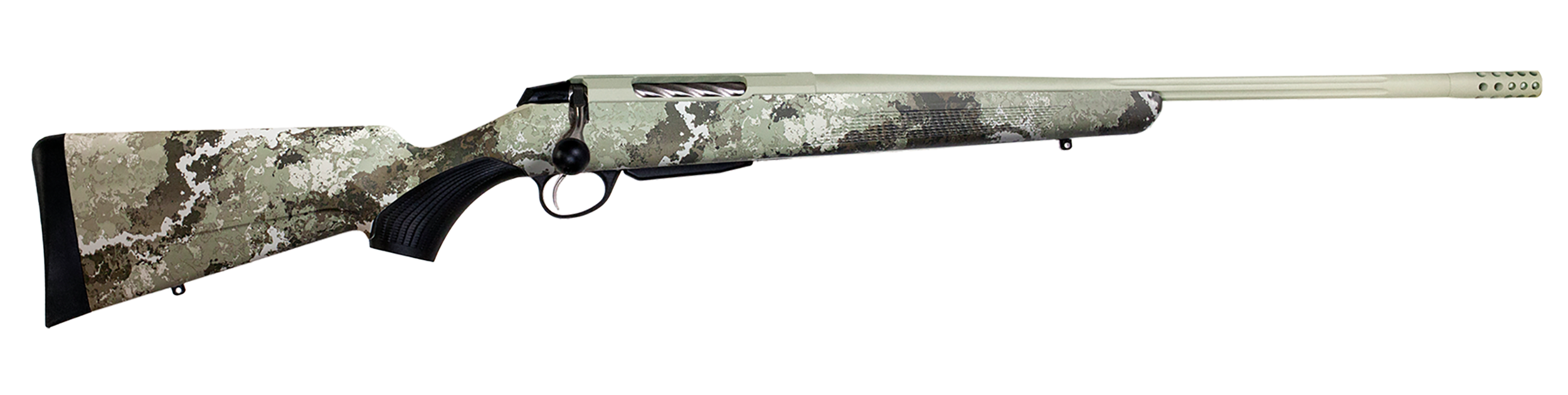 Tikka JRTXVA37124 T3x Lite 7mm PRC 3+1 24.40" Desert Verde Cerakote Fluted Threaded Barrel & Drilled & Tapped Receiver, Veil Alpine Fixed Synthetic Stock, Right Hand