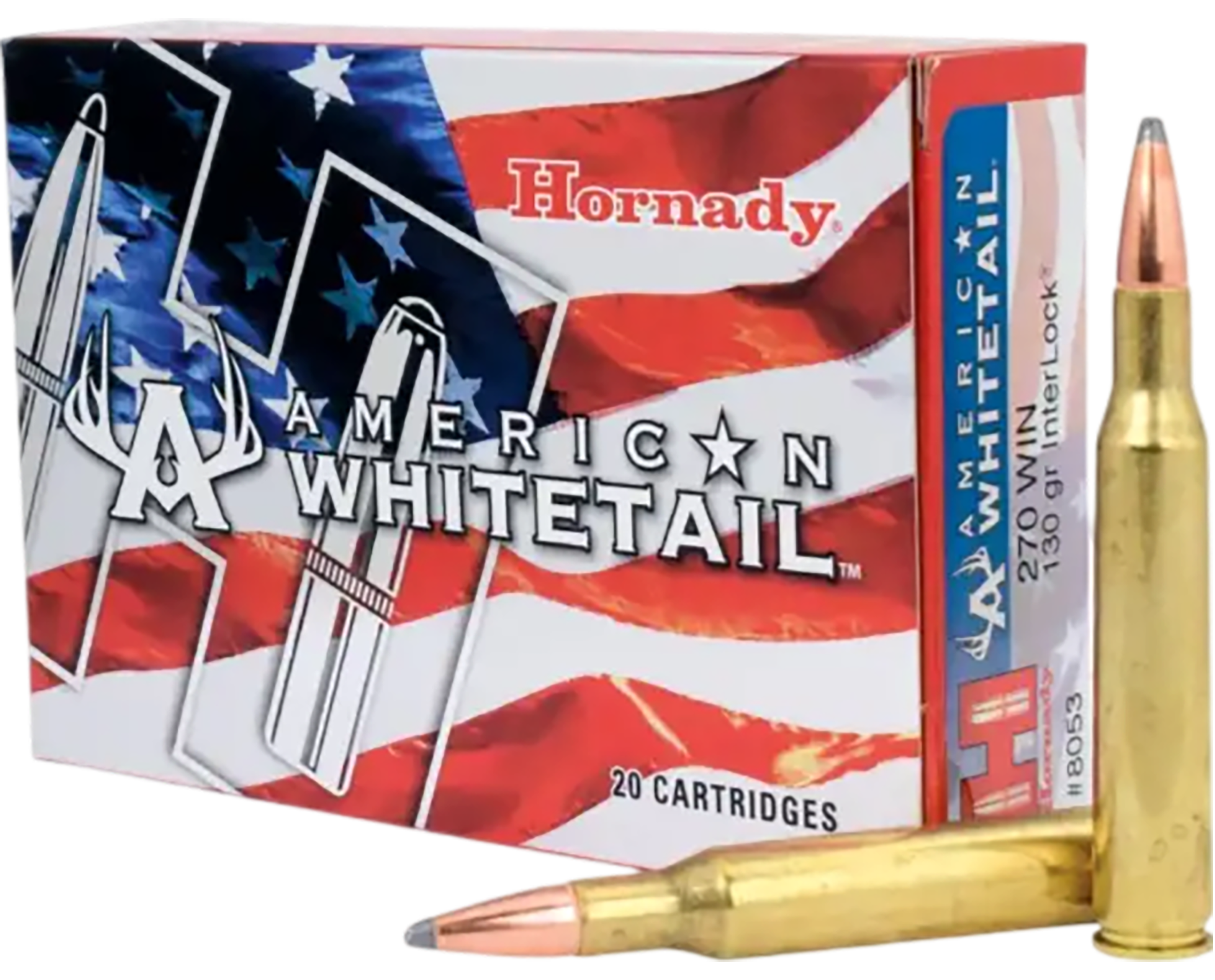 Hornady 8053 American Whitetail  270Win 130gr InterLock Spire Point 20 Per Box/10 Case