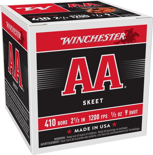 WINCHESTER AA 410 2.5" 1/2OZ #9 1200FPS 250RD CASE LOT