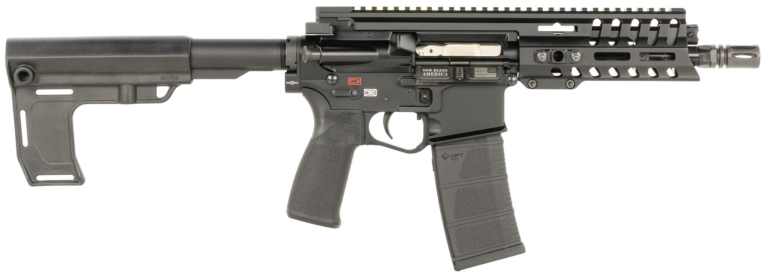 Patriot Ordnance Factory 2169 P415 Edge 5.56 NATO 30+1 7.25" Black Nitride Threaded Barrel, Black Anodized Aluminum Receiver