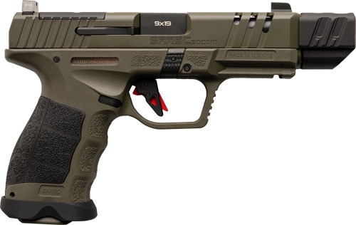 SAR SAR9 COMPACT SOCOM COMP 9M 4.7" BBL 15/21 RD MAG SF GREEN