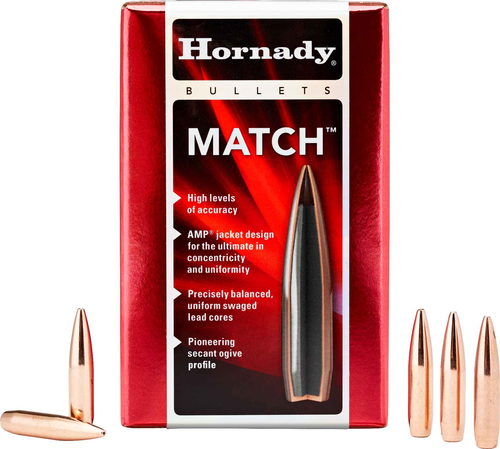Hornady 30501 Match 30 Cal .308 168 gr Hollow Point Boat Tail Match 100 Per Box/ 15 Case