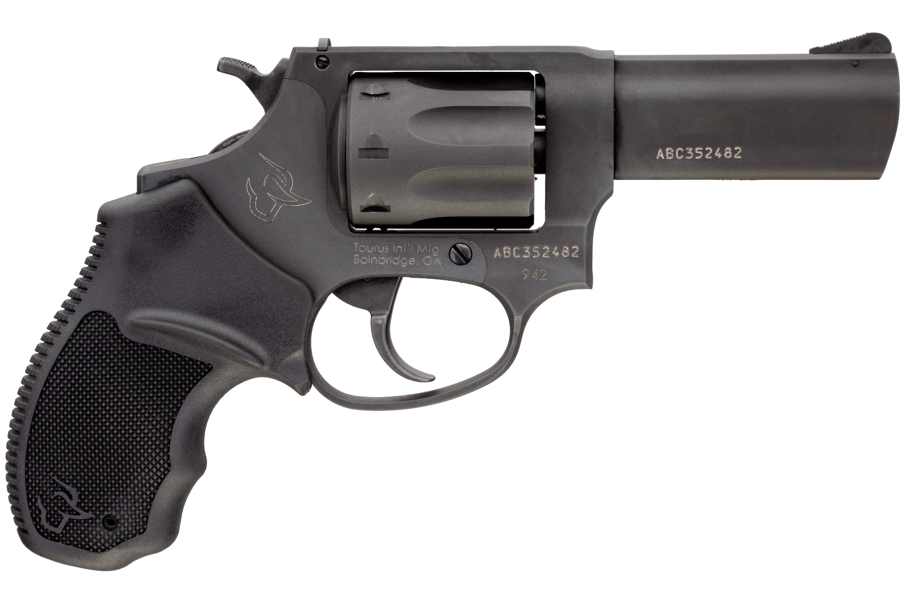 Taurus 2942031 942 22 LR 8rd 3" Barrel, Overall Matte Black Finish Steel & Finger Grooved Black Polymer Grip