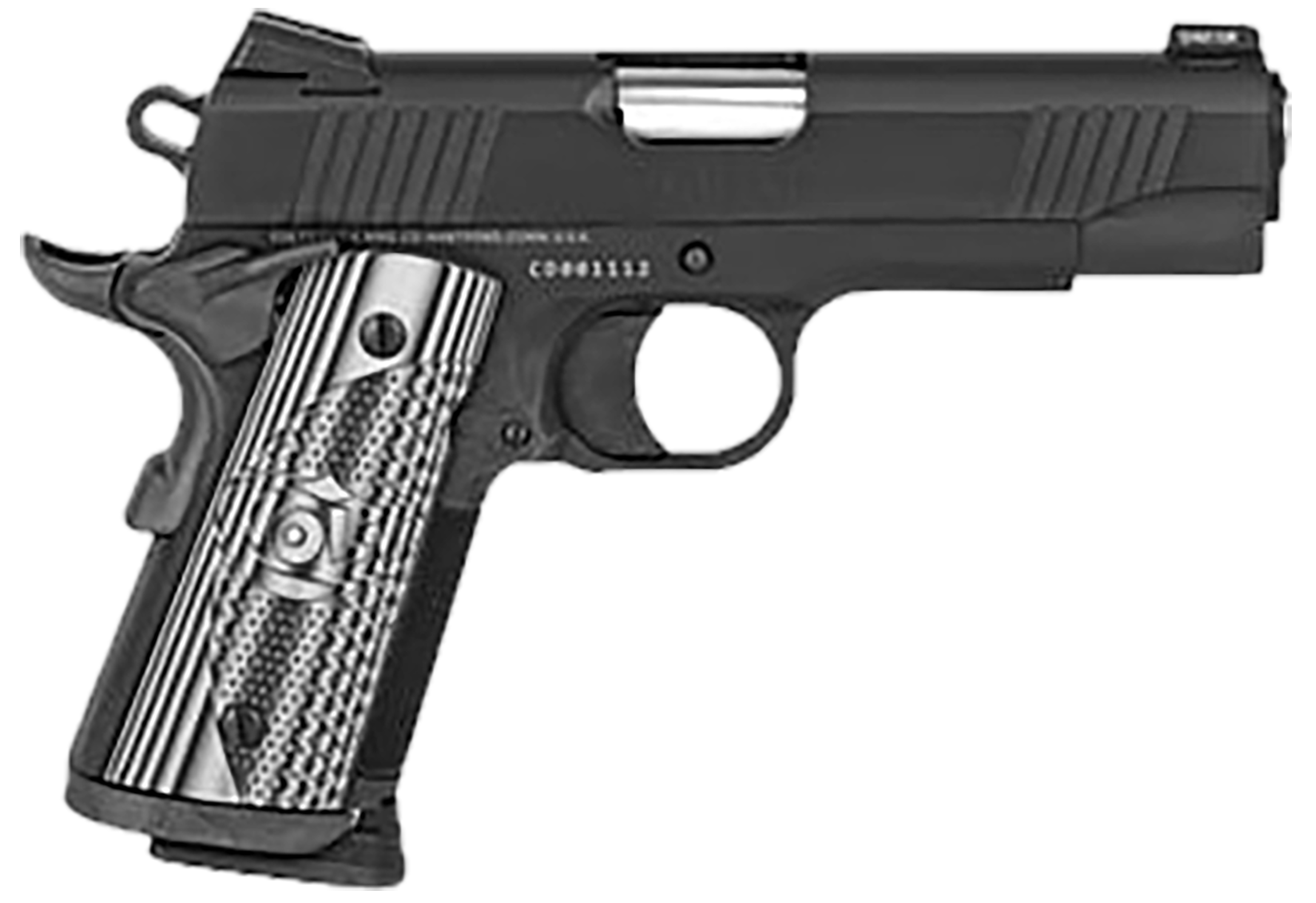 Colt Mfg O9842CCU 1911 Commander Combat Unit 9mm Luger 4.25" 9+1 Black PVD Black PVD Stainless Steel Slide Checkered & Scalloped Gray G10 Grip