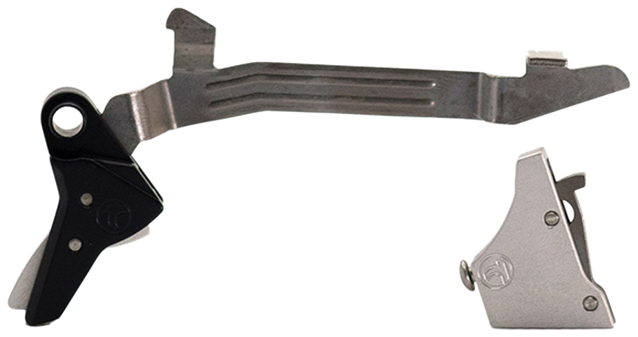 Timney Triggers ALPHAGLOCK34LRGSILVR Alpha Competition 45 ACP/10mm Auto, Silver Straight Trigger, Compatible w/Glock Gen3-4