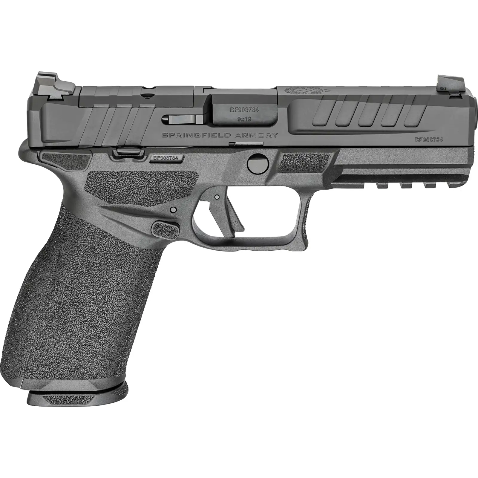 dSPRINGFIELD ARMORY ECHELON 4.5" 9MM U NOTCH M.S. GEAR UP 25 5-15RD MAG, RANGE BAG, VIRIDIAN OPTIC