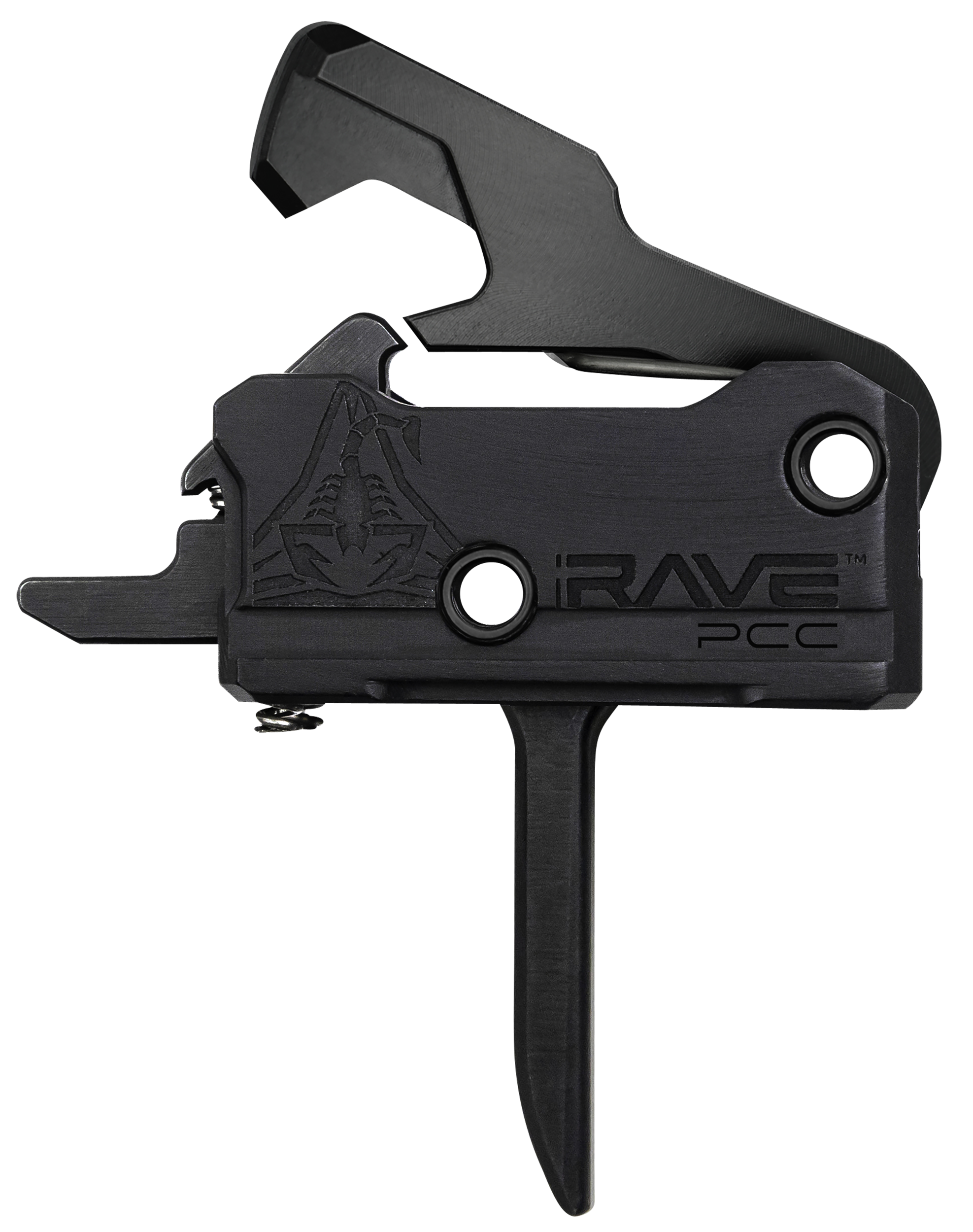 Rise Armament T017FPCCBLK Rave Pistol Caliber Carbine Single-Stage Flat Trigger with 3.50 lbs Draw Weight & Black Nitride Finish for AR-Platform