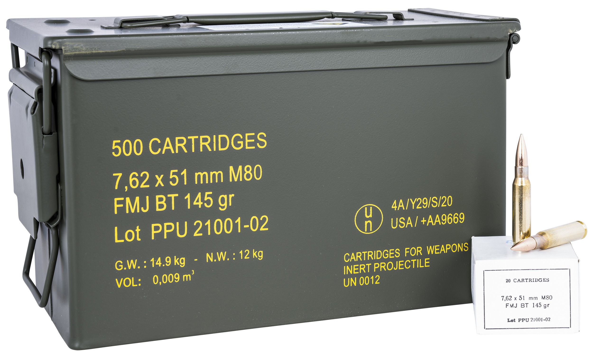 PPU PPRM762M Rangemaster 7.62x51mmNATO 145gr Full Metal Jacket Boat Tail/500rds *Sold by Case *Includes Metal Can