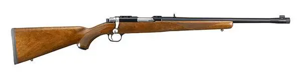dRUGER 77/44 44 MAG BOLT RIFLE, 18.5" BLUED BBL, THREADED, WALNUT STOCK, 4RD