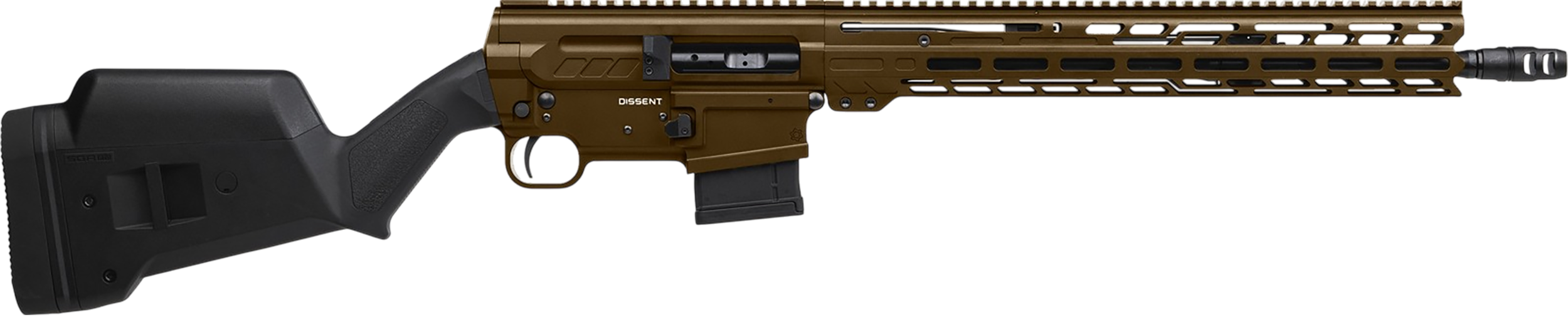 CMMG 55A520BMB Dissent BR4 5.56x45mm 10+1 16.10" Black Nitride Threaded Barrel, Midnight Bronze Cerakote Aluminum Receiver w/Picatinny Rail, M-LOK Handguard, Magpul Fixed Black Polymer Stock