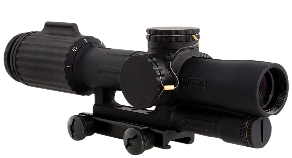 Trijicon 1600004 VCOG  1-6x 24mm Obj 95-15.90 ft @ 100 yds FOV Matte Black Finish LED Illuminated Red Segmented Circle w/Crosshair 308 175gr W/TA51 Mount