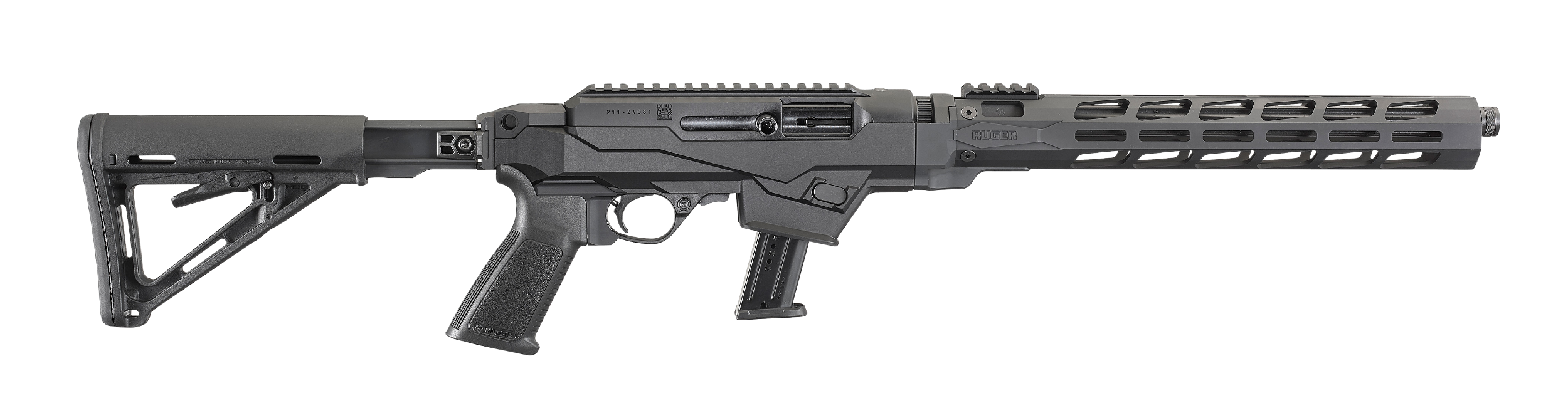 Ruger 19122 PC Carbine  9mm Luger 17+1 16.12" Threaded/Fluted Barrel, Type III Hard Coat Anodized Aluminum Alloy Receiver, Adjustable Magpul MOE Stock, M-LOK Accessory Slots, Optics Ready