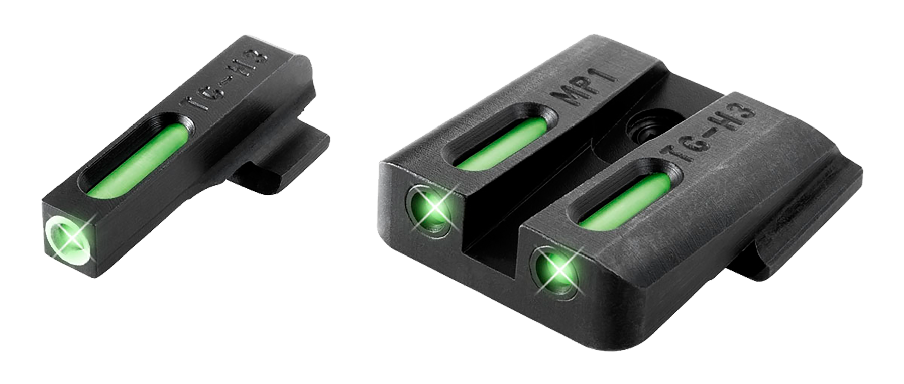 TruGlo TG13MP1A TFX Black | Green Tritium & Fiber Optic White Outline Front Sight Green Tritium & Fiber Optic Rear Sight