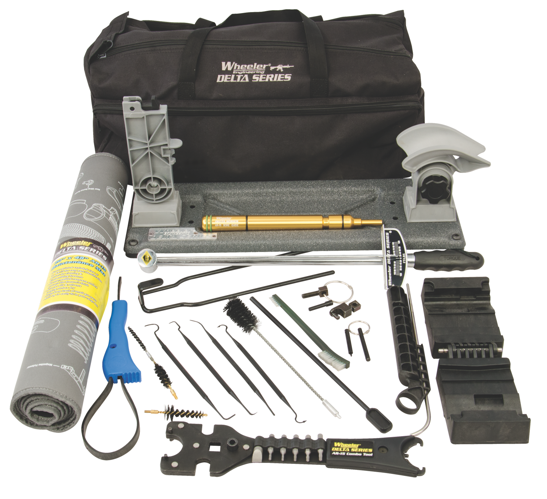 Wheeler 156555 Armorer's Professional Kit Black Multiple Rifle AR15/M16 19 Pieces