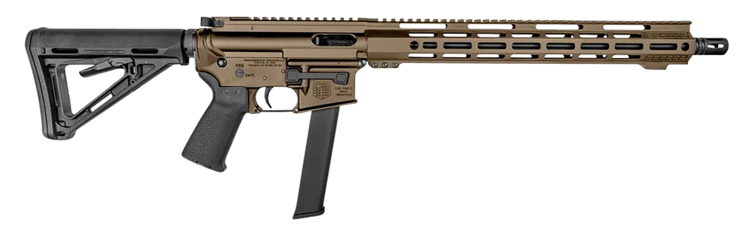 Diamondback DB1418P061 DB15  9mm Luger 32+1 16", FDE Rec/M-Lok Handgaurd, Carbon Lower, Black Magpul CTR Stock/K2 Grip, Flash Hider