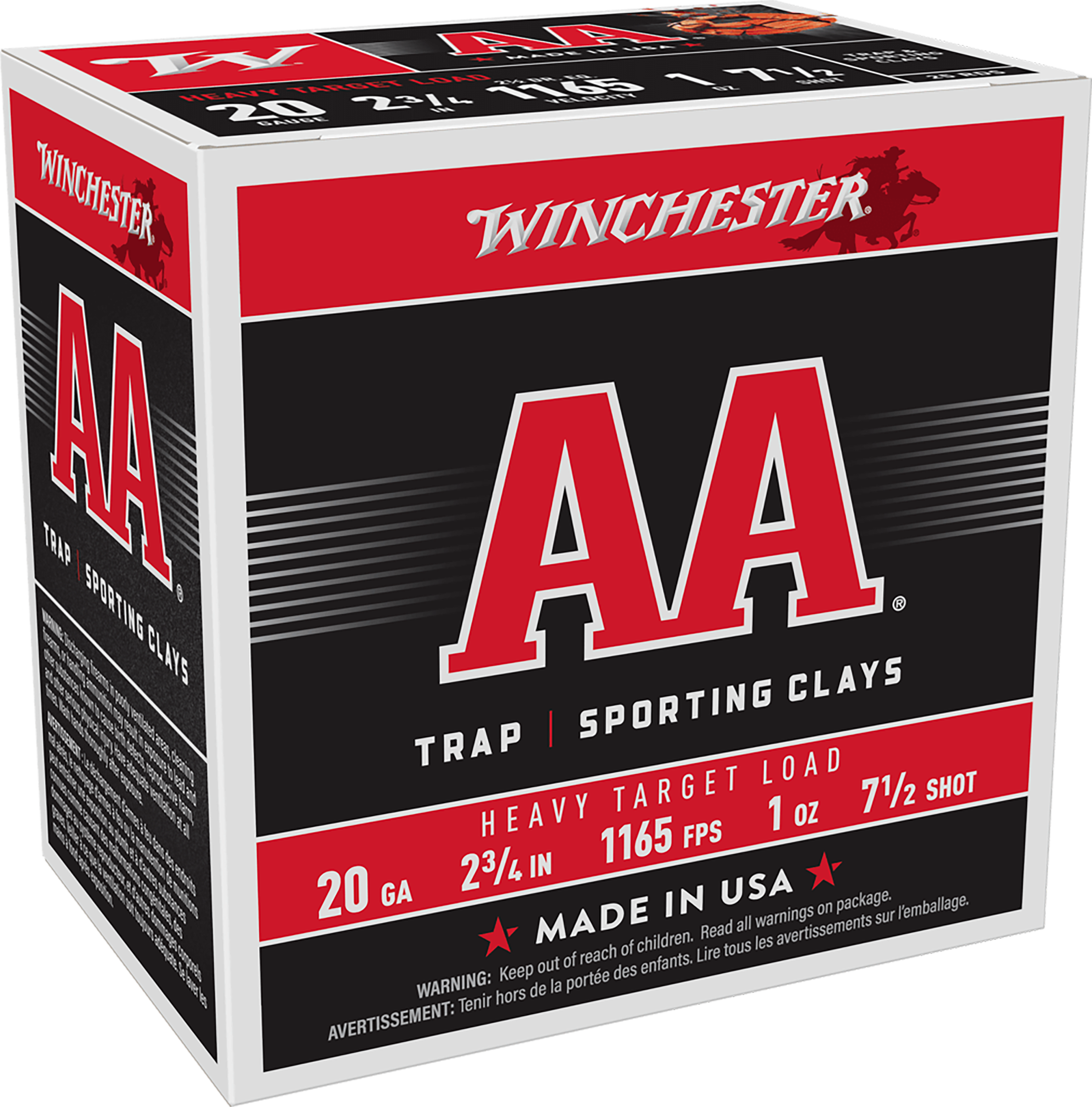 Winchester Ammo AAH207 AA Heavy 20Gauge 2.75" 1oz 7.5Shot 25 Per Box/10 Case