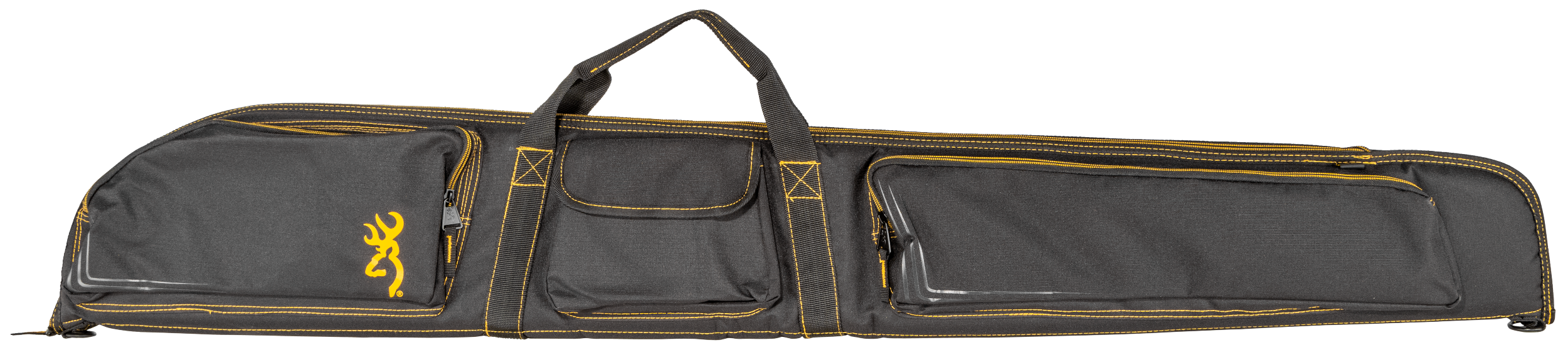 Browning 1419559902 Black & Gold Shotgun Case Black w/Buck Mark Logo 600D Polyester Ripstop 54"