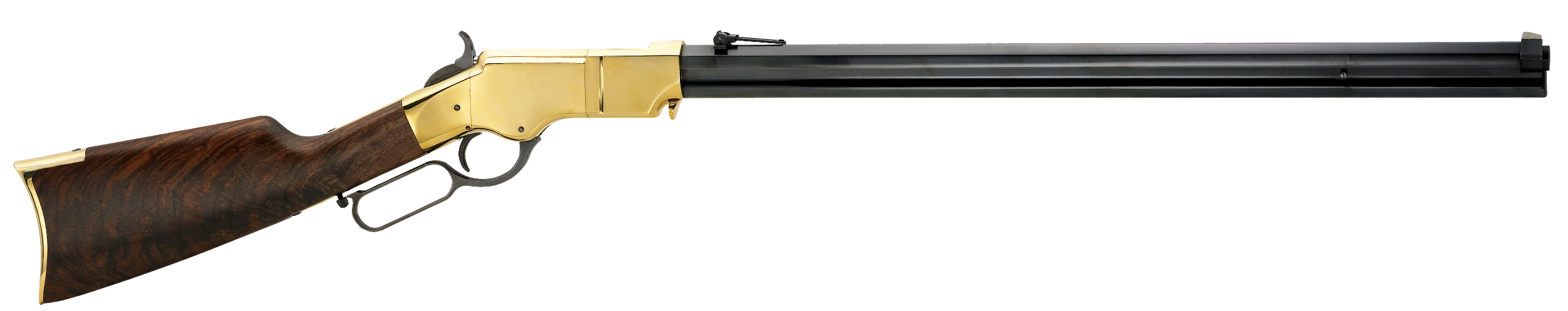 Henry H011C Original Full Size 45 Colt (Long Colt) 13+1 24.50" Blued Octagon Barrel, Polished Brass Receiver, Fancy American Walnut Wood Stock, Brass Buttplate/Pad Right Hand