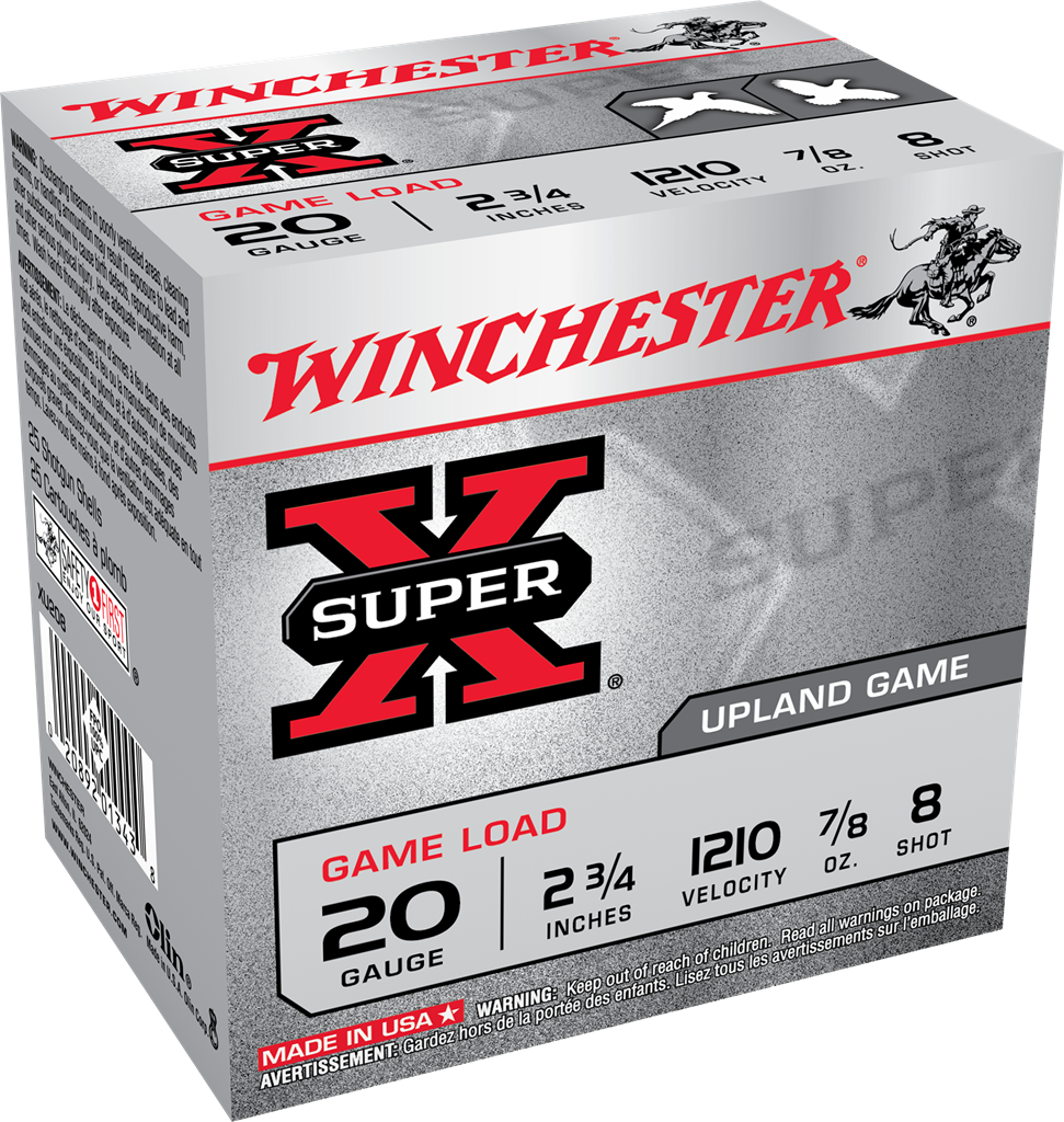 Winchester Ammo XU208 Super X Game Load 20Gauge 2.75" 7/8oz 8Shot 25 Per Box/10 Case
