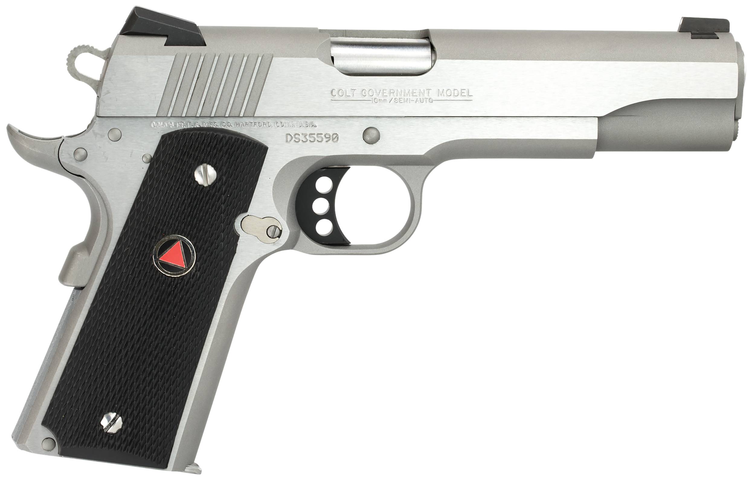 Colt Mfg O2020XE Delta Elite Government 10mm Auto 8+1 5" Steel Barrel, Stainless Steel Serrated Slide & Frame w/Beavertail, Black Polymer w/Delta Medallions Grips, Ambidextrous