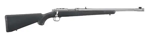RUGER 77/44 44MAG BOLT RIFLE, 18.5" STS THREADED BBL, BLK SYNTHC STOCK, 4RD