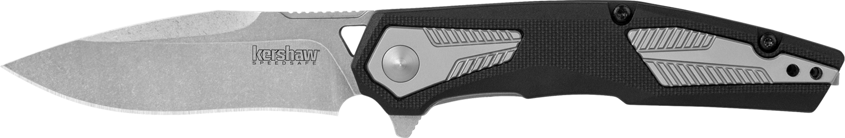 Kershaw 1390 Tremolo  EDC 3.13" Folding Clip Point Plain Stonewashed 4Cr14 Blade, Black GFN/SS Handle