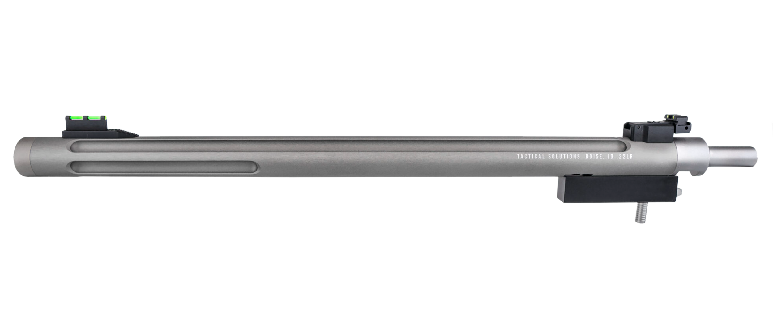 Tactical Solutions 1022TDGMG X-Ring Barrel 22 LR 16.50" Gunmetal Gray Finish  Aluminum Material Bull with Fluting, Threading & Sights for Ruger 10/22 Takedown