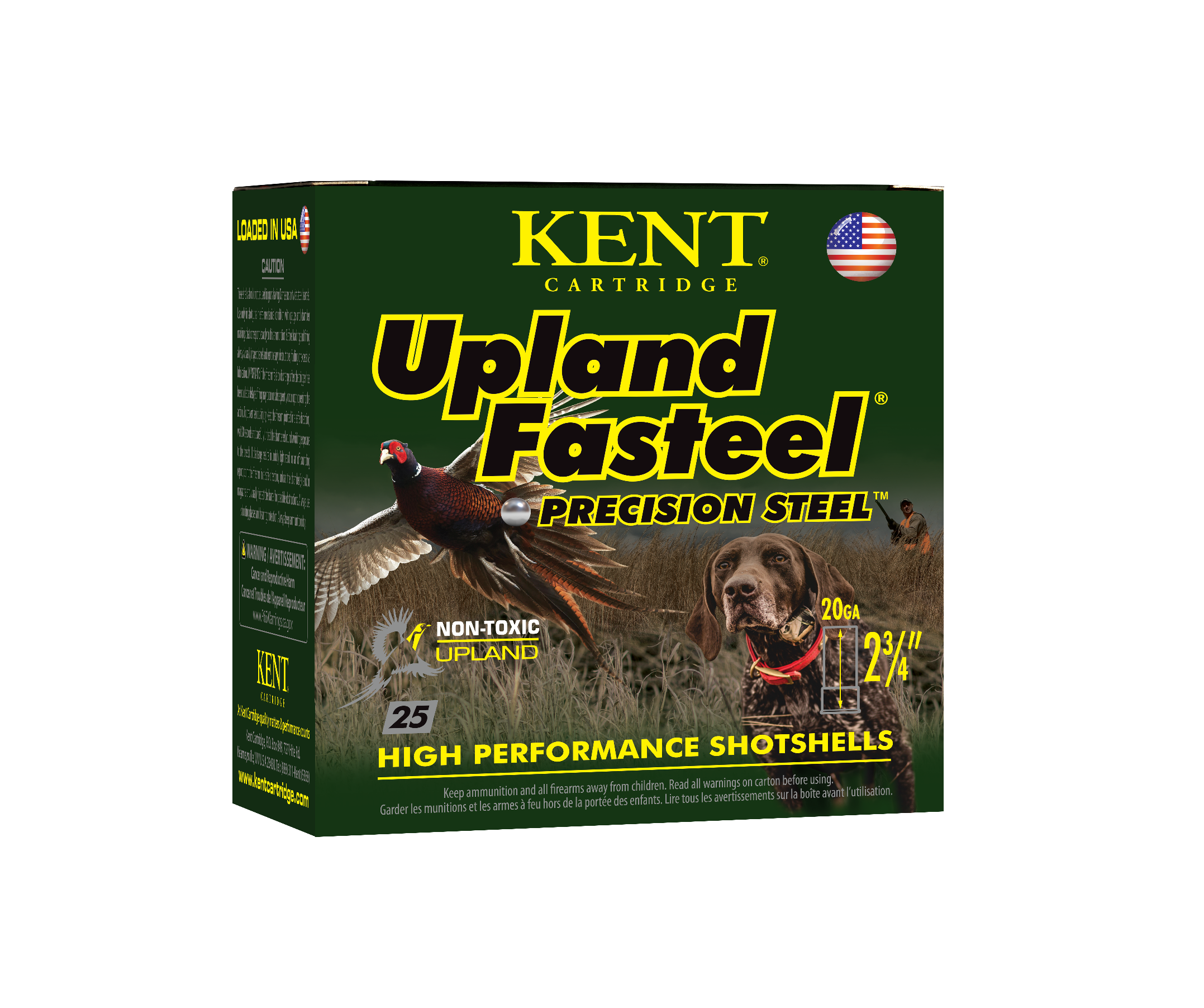 Kent Cartridge K202US245 Upland Fasteel  20Gauge 2.75" 7/8oz 5Shot 25 Per Box/10 Case