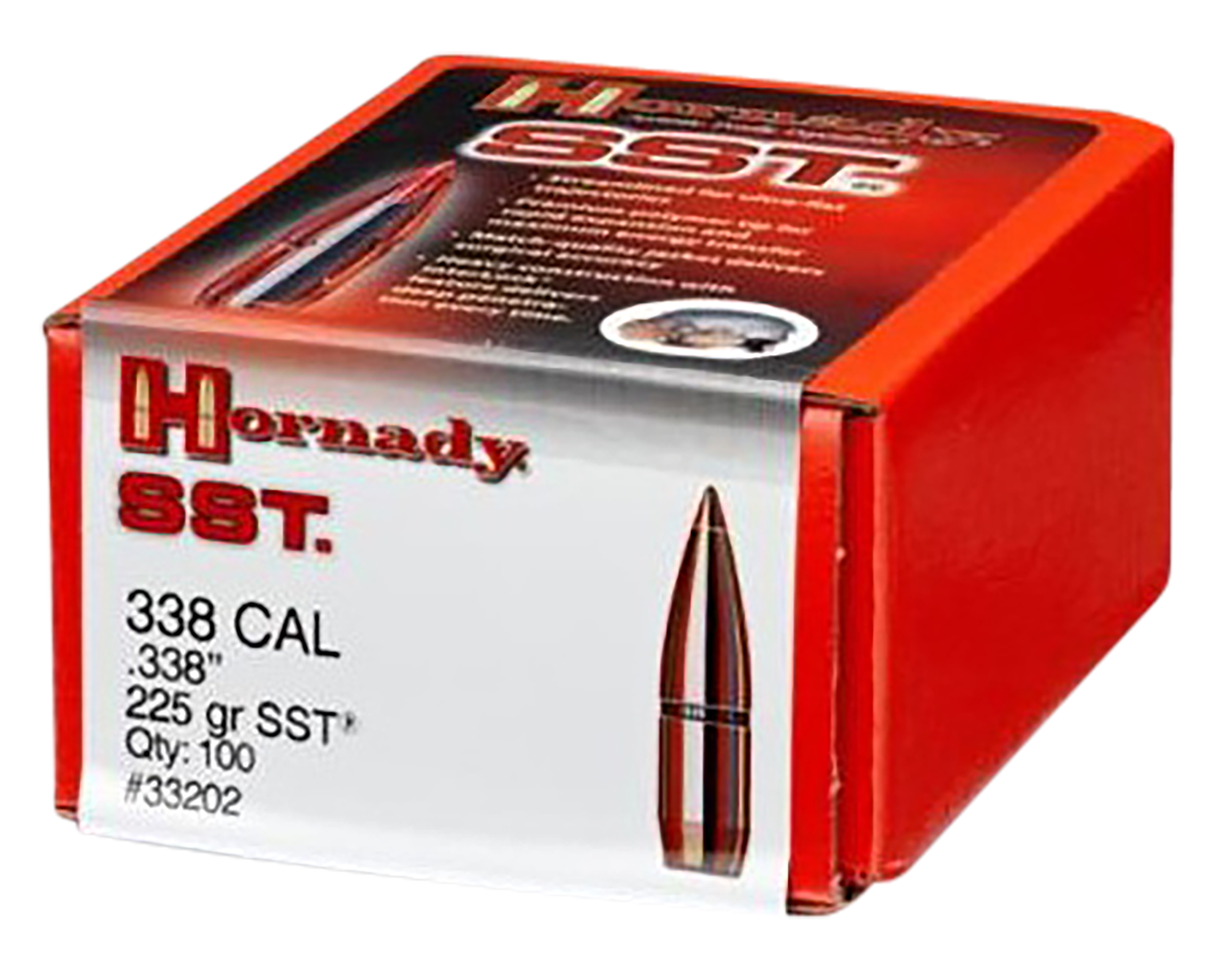Hornady 33202 SST  338 Cal .338 225 gr Super Shock Tip 100 Per Box/ 15 Case