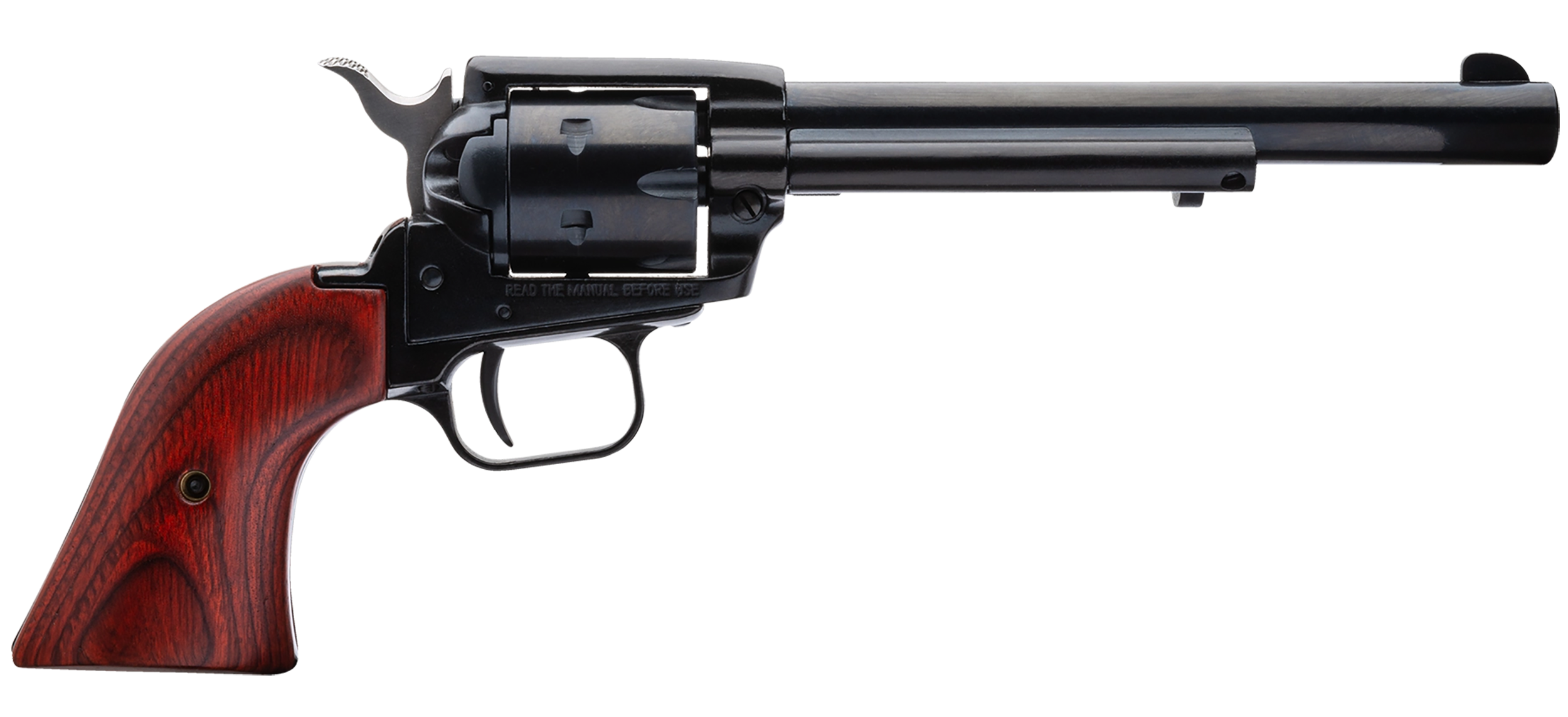Heritage Mfg RR22B6 Rough Rider  22 LR 6 Shot, 6.50" Black Steel Barrel, Black Zinc Alloy Frame, Black Cylinder, Cocobolo Grip, Hammer/Thumb Safety, Exposed Hammer