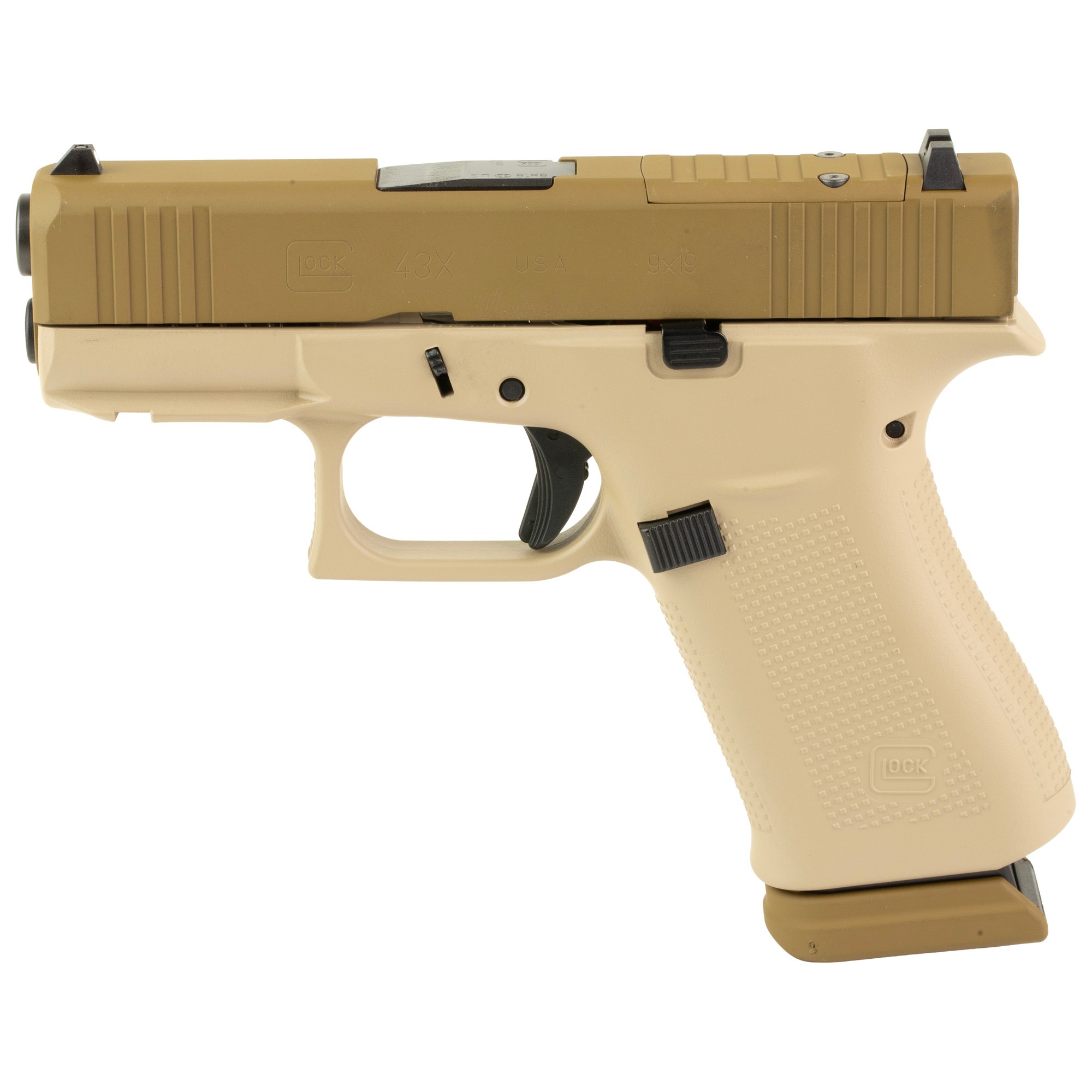 GLOCK 43X 9MM 15RD TWO TONE TAN