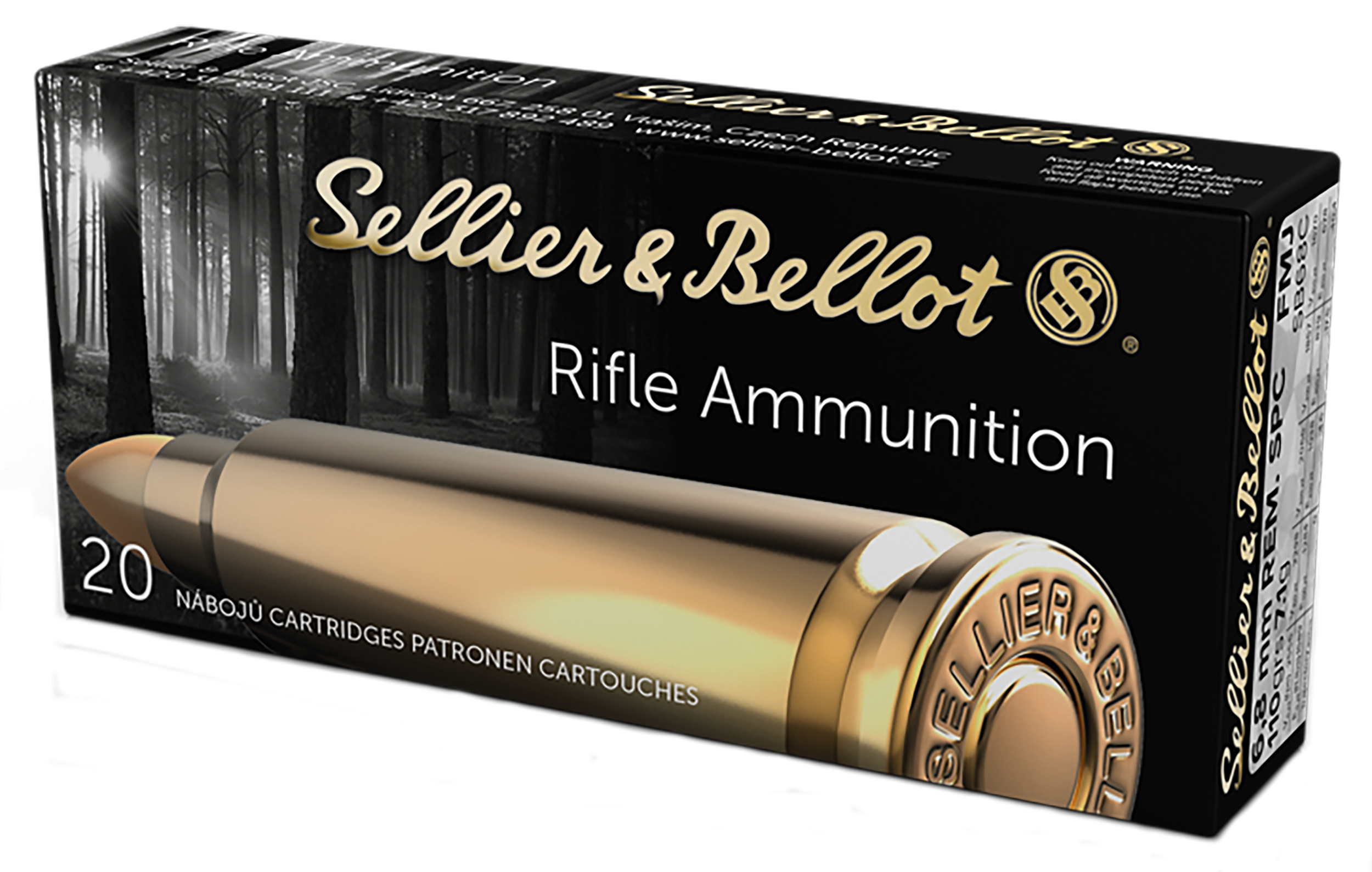 Sellier & Bellot SB68C Rifle  6.8mmRemSPC 110gr Full Metal Jacket 20 Per Box/50 Case