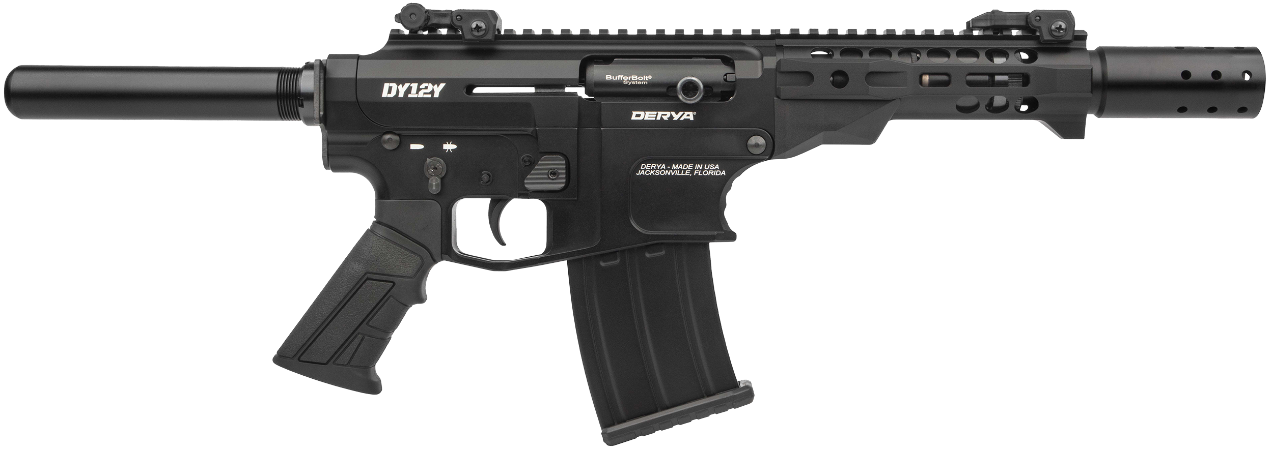 Derya Firearms DY12Y11US Namlu DY12 12 Gauge Semi-Auto 3" 5+1 11" Black Melotine Threaded Barrel, Black Anodized Aluminum Receiver w/Picatinny Rail, Black Adjustable Polymer Stock & Pistol Grip